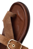 Women's Mink Suede Leather Flip Flop Sandals | Derimod