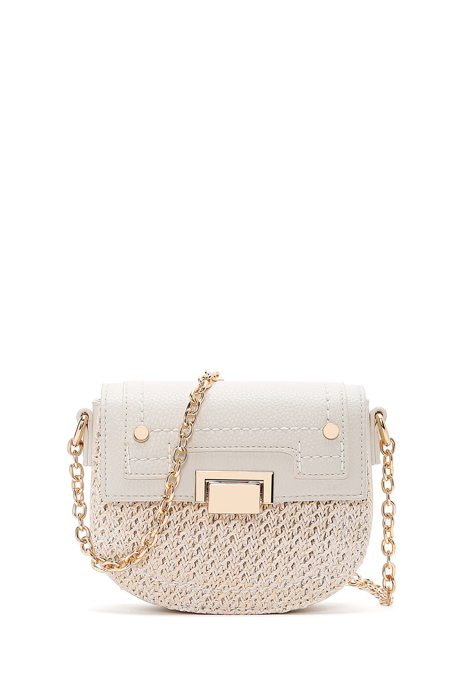 Women's Cream Long Strap Braided Mini Crossbody Bag 25SBD2710M7 | Derimod