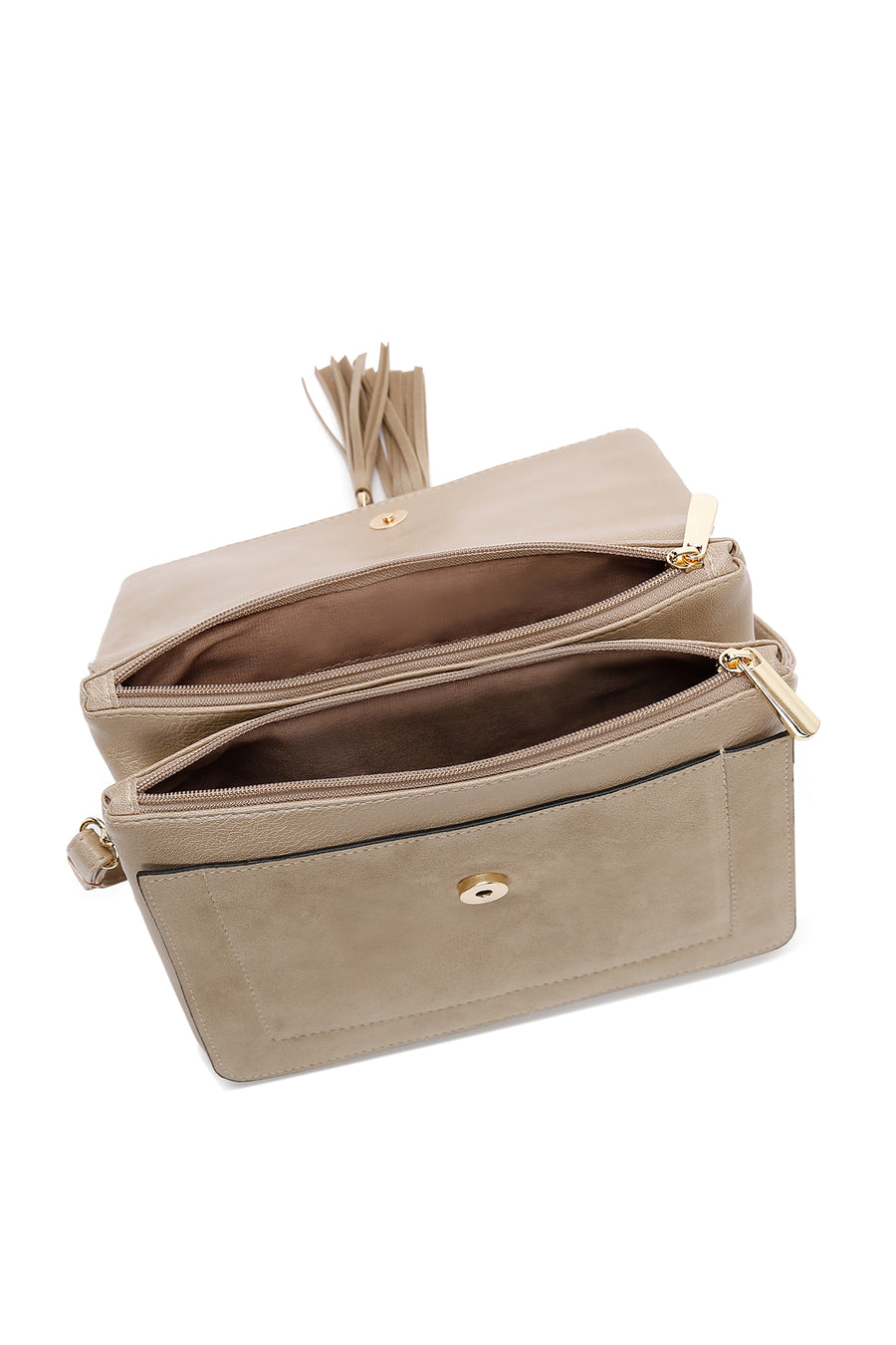 Women's Beige Long Strap Crossbody Bag