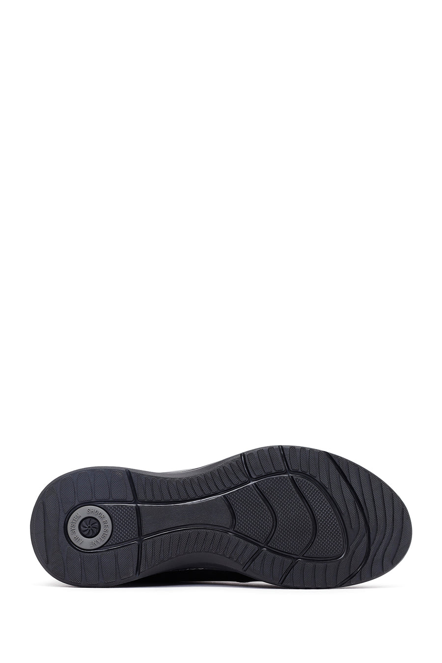 Men's Black Lace-Up Leather Casual Sneakers
