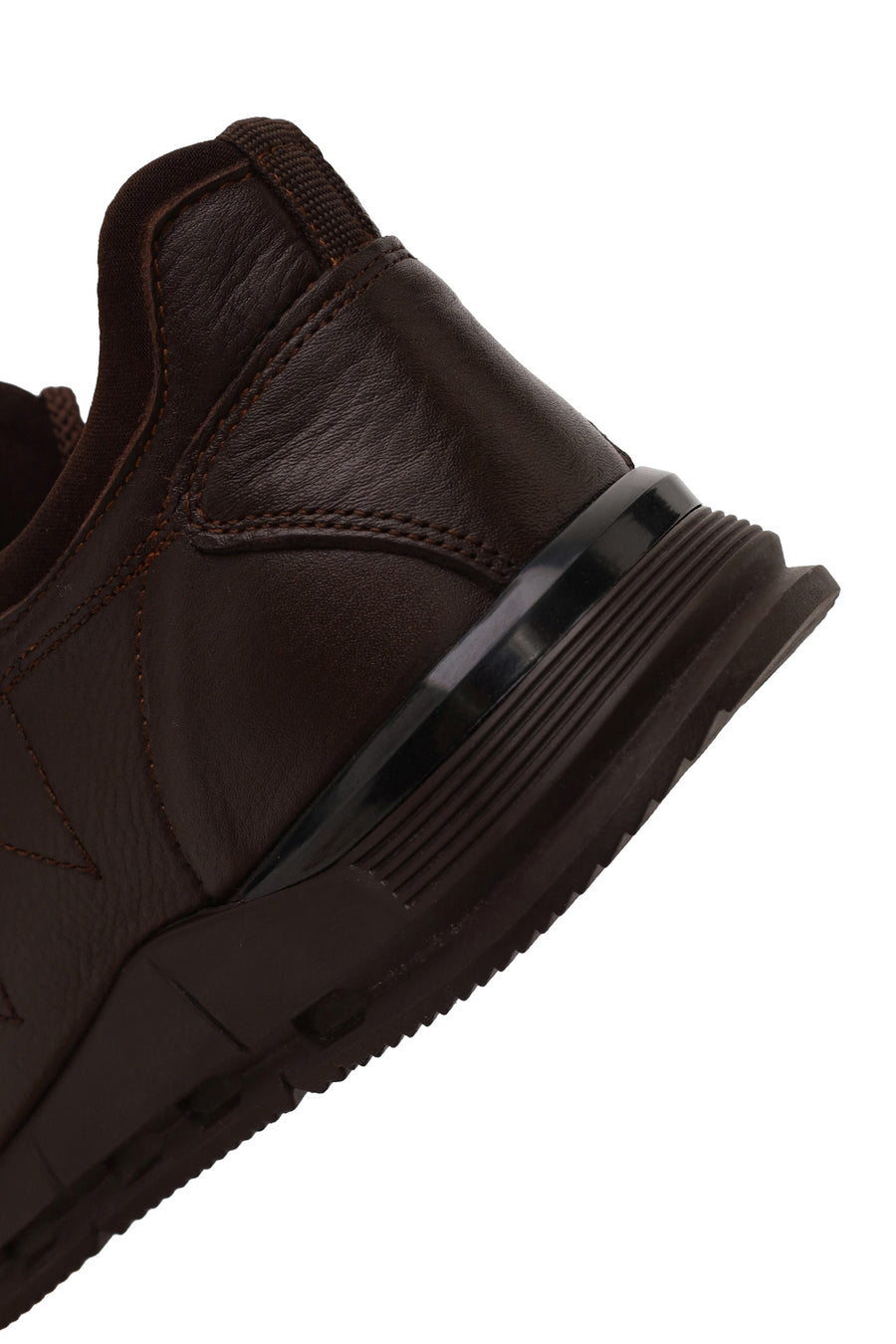 Erkek Kahverengi Bağcıklı Deri Casual Sneaker