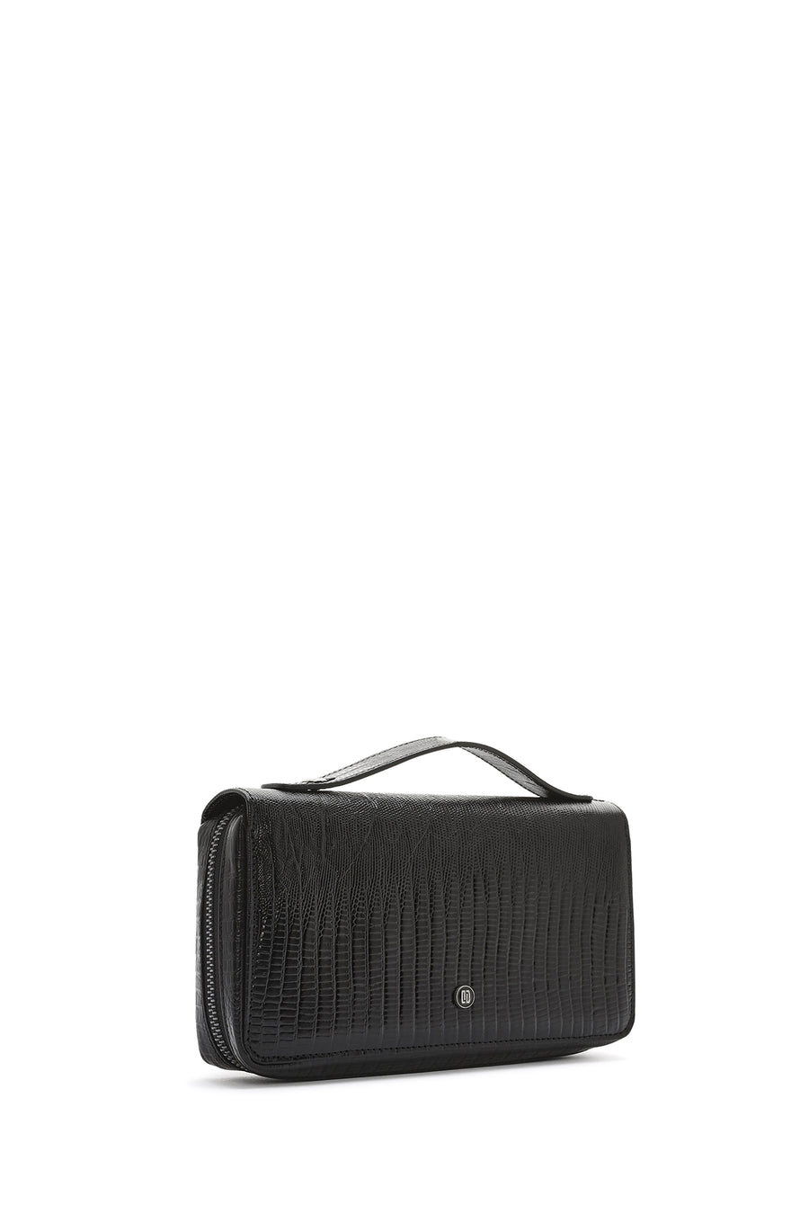 Men's Black Patterned Leather Wallet