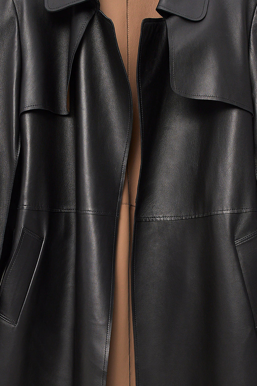 Los Angeles Women's Black Jacket Collar Leather Coat