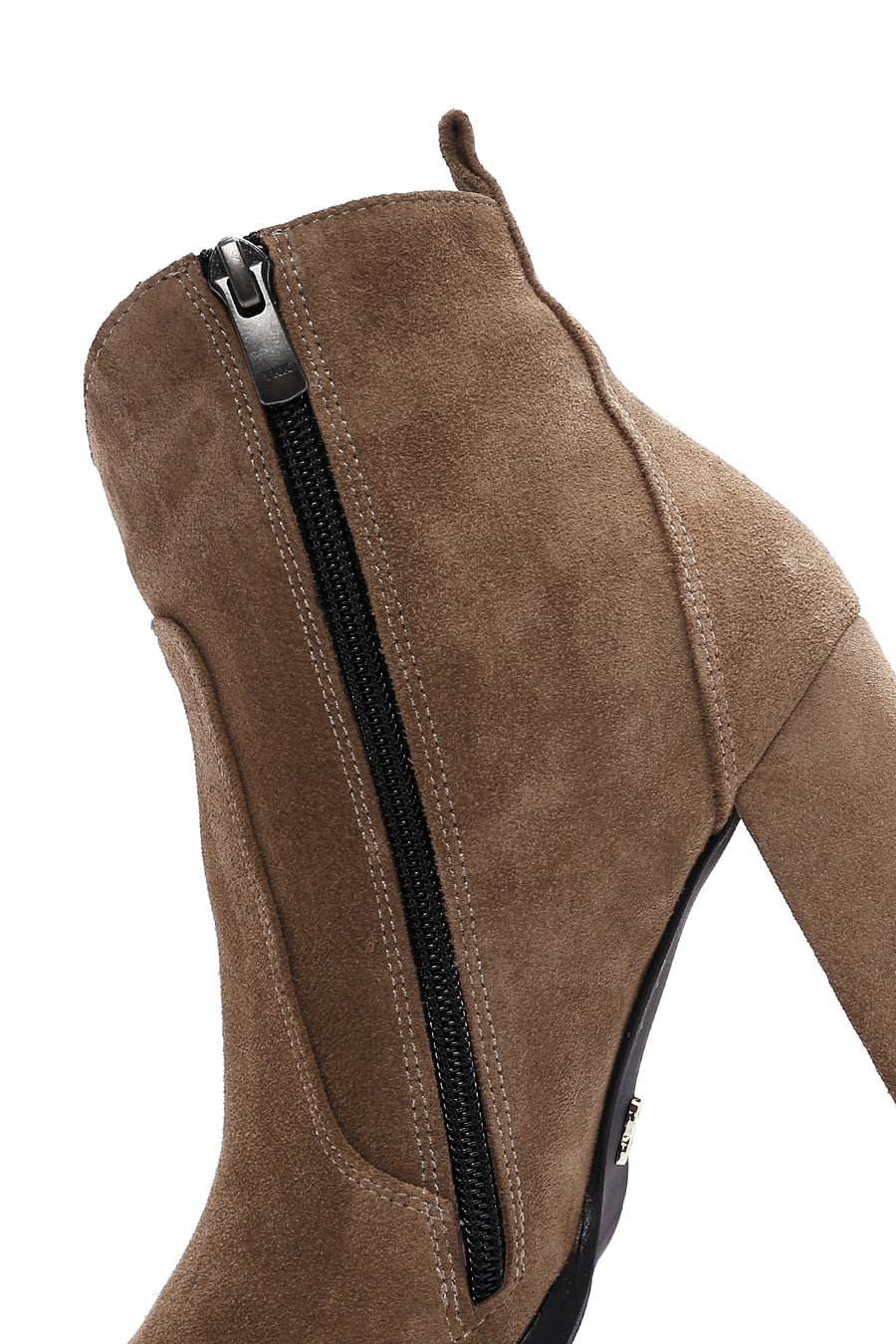 Women's Brown Suede Leather Heeled Boots