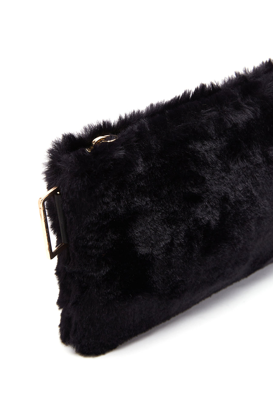 Women's Black Plush Portfolio Bag