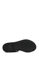 Women's Black Leather Ankle Buckle Sandals | Derimod