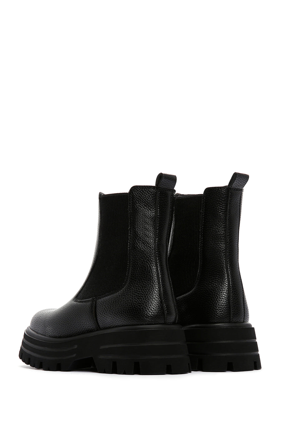 Women's Black Thick Soled Chelsea Boots