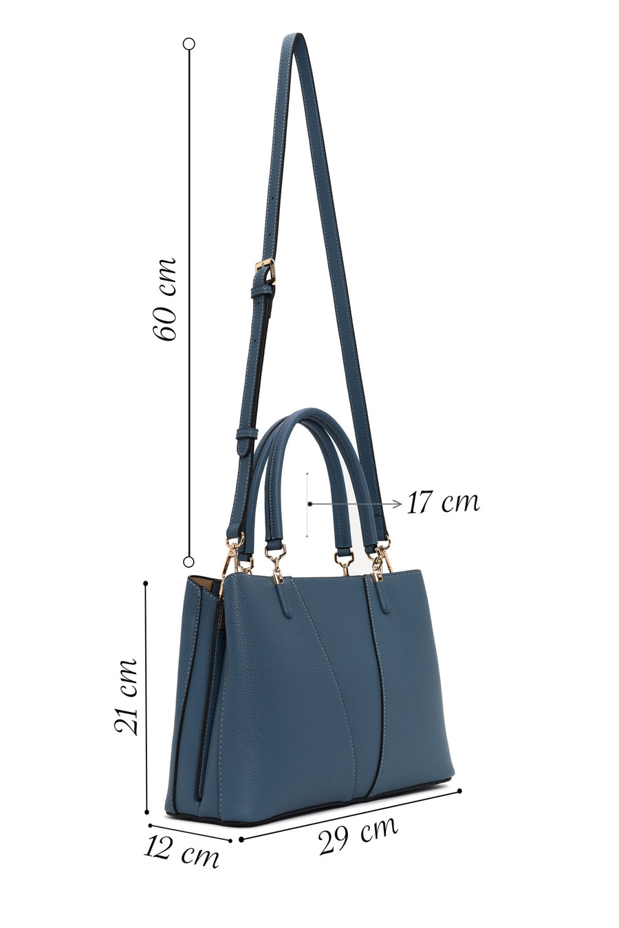 Woman Blue Long-Strap Shoulder Bag