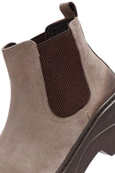 Men's Beige Nubuck Leather Chelsea Boots | Derimod