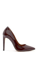 Women's Burgundy High Thin Heel Patent Leather Stiletto | Derimod
