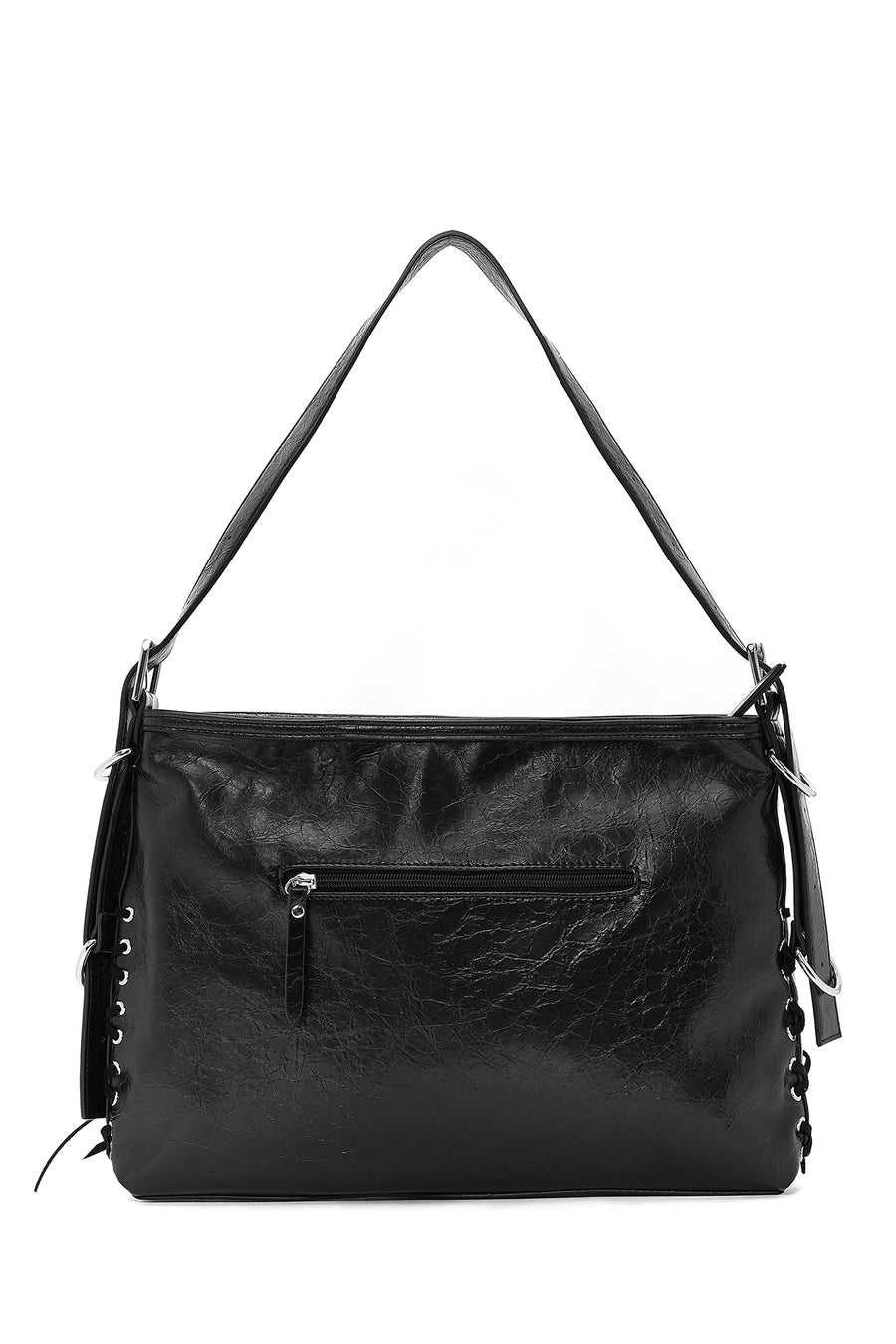 Women's Black Metal Detailed Shoulder Bag