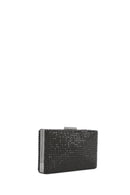 Women's Black Long Strap Stone Mini Clutch Bag | Derimod