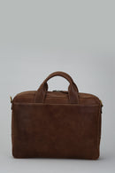 Tan Men's Leather Briefcase | Derimod
