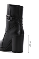 Women's Black Buckle Heeled Boots | Derimod