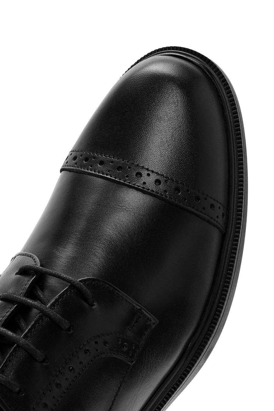 Men's Black Laced Leather Classic Shoes