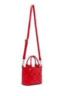 Woman Red Long-Strap Knitted Mini Shoulder Bag | Derimod