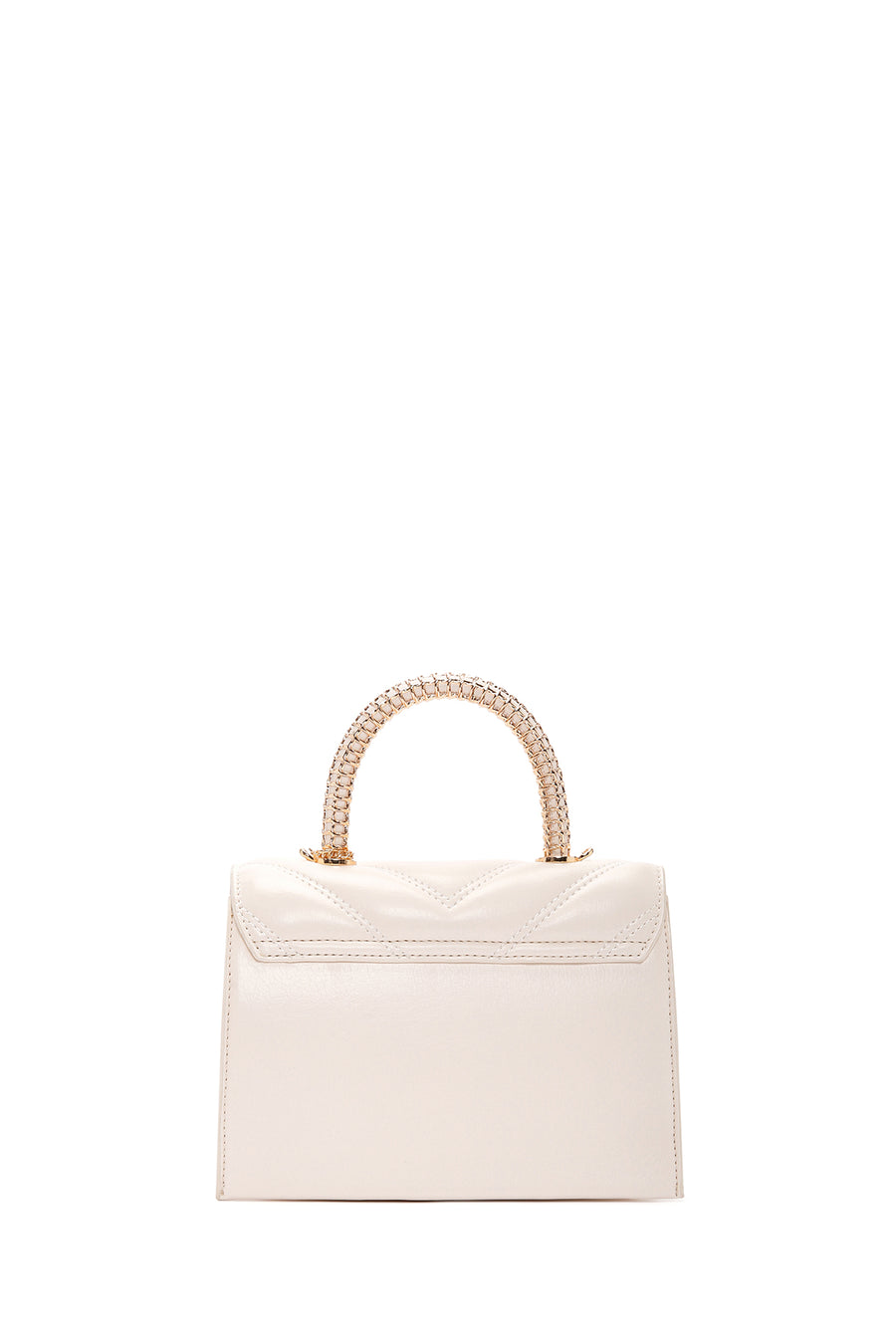 Women's Cream Long Strap Quilted Handbag