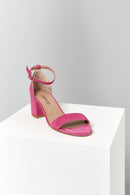 Suede Ankle Strap Women's Leather Heeled Sandals | Derimod