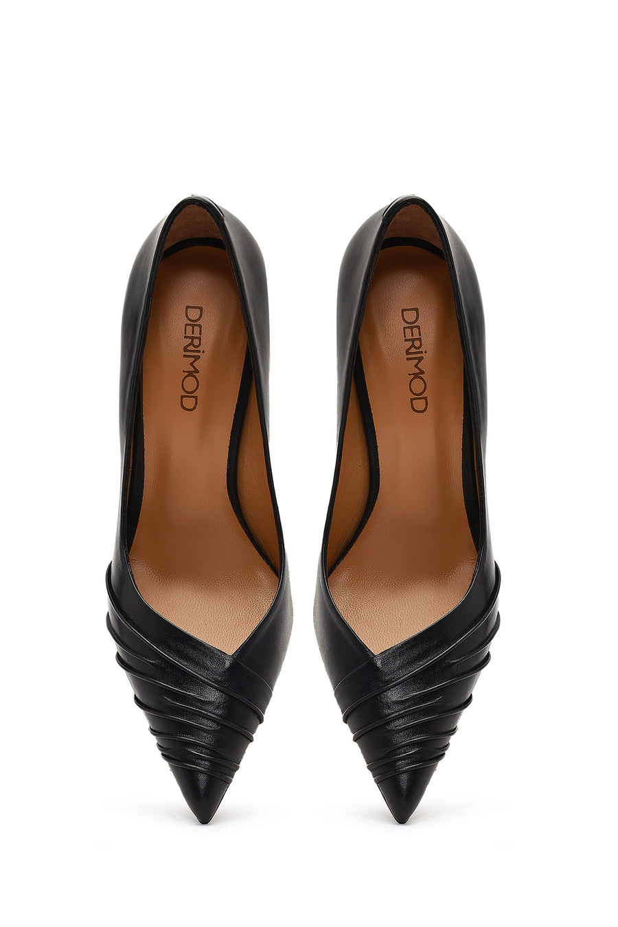 Women's Black Thin Heeled Leather Stiletto