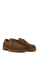Woman Walnut Lace-Up Thick-Soled Suede Casual Shoes | Derimod