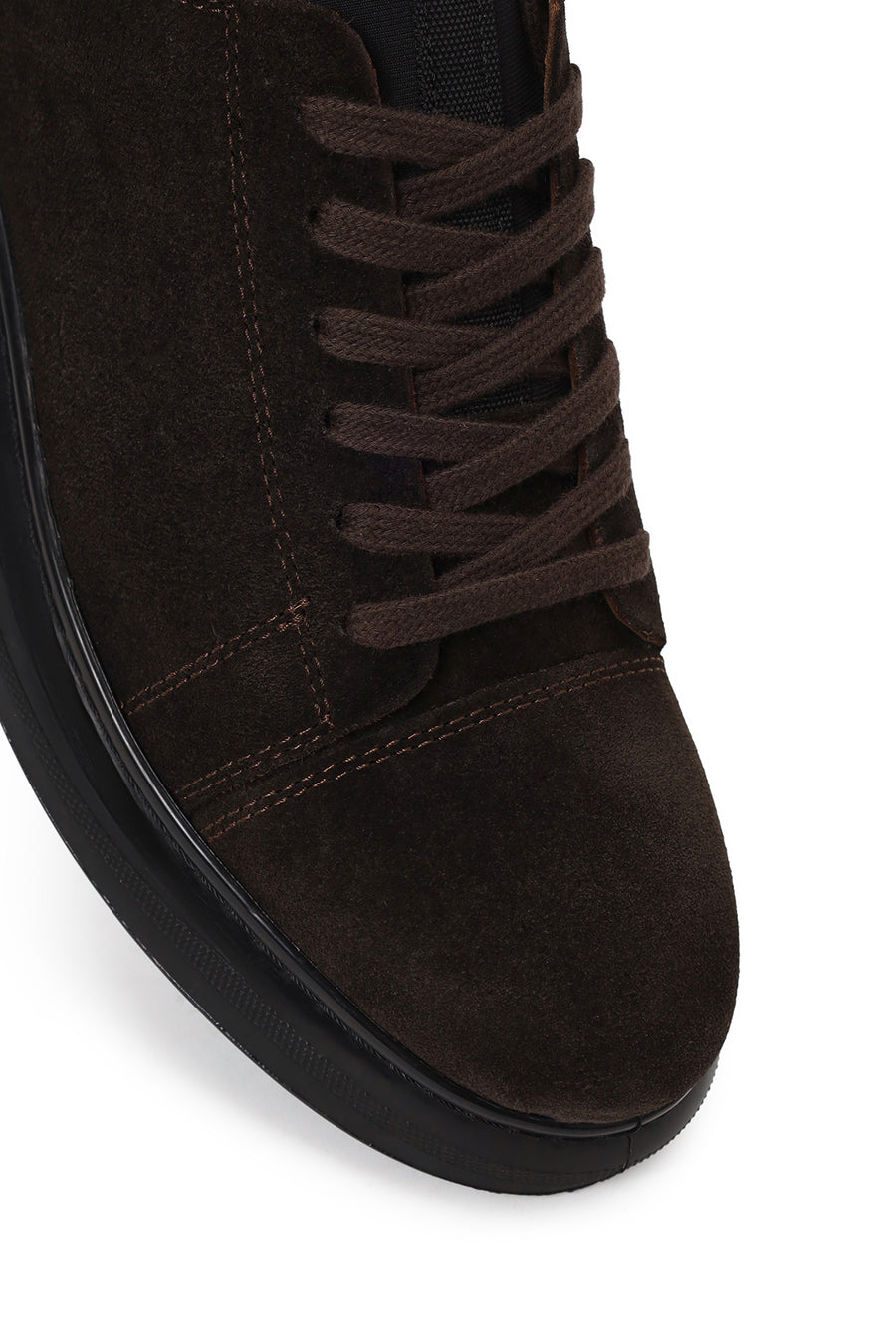 Male Brown Lace-Up Suede Leather Sneaker