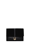 Woman Black Long-Strap Suede Crossbody Bag | Derimod
