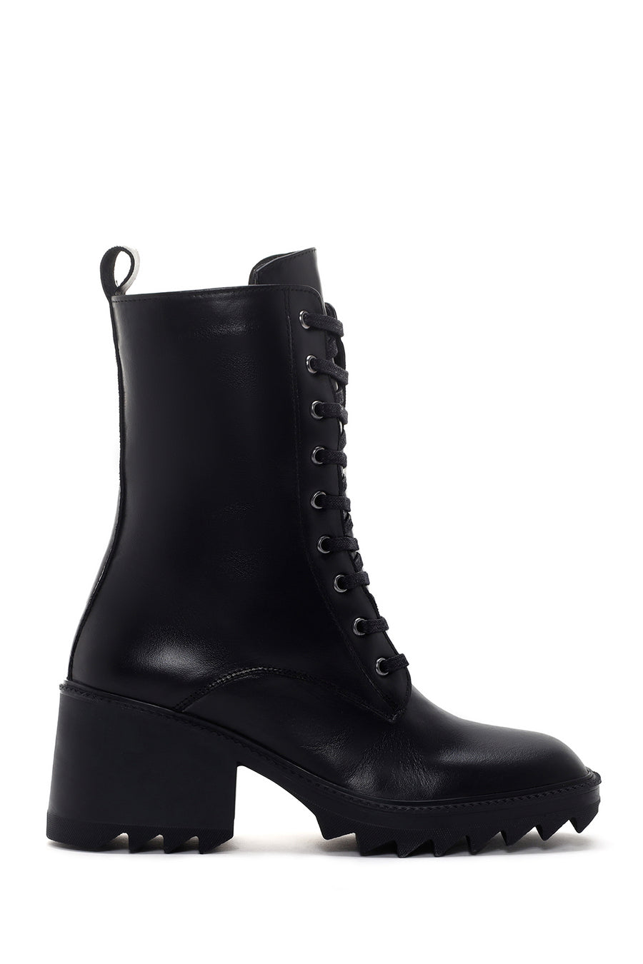Women's Black Heeled Zippered Classic Leather Boots 23WFD132718 | Derimod