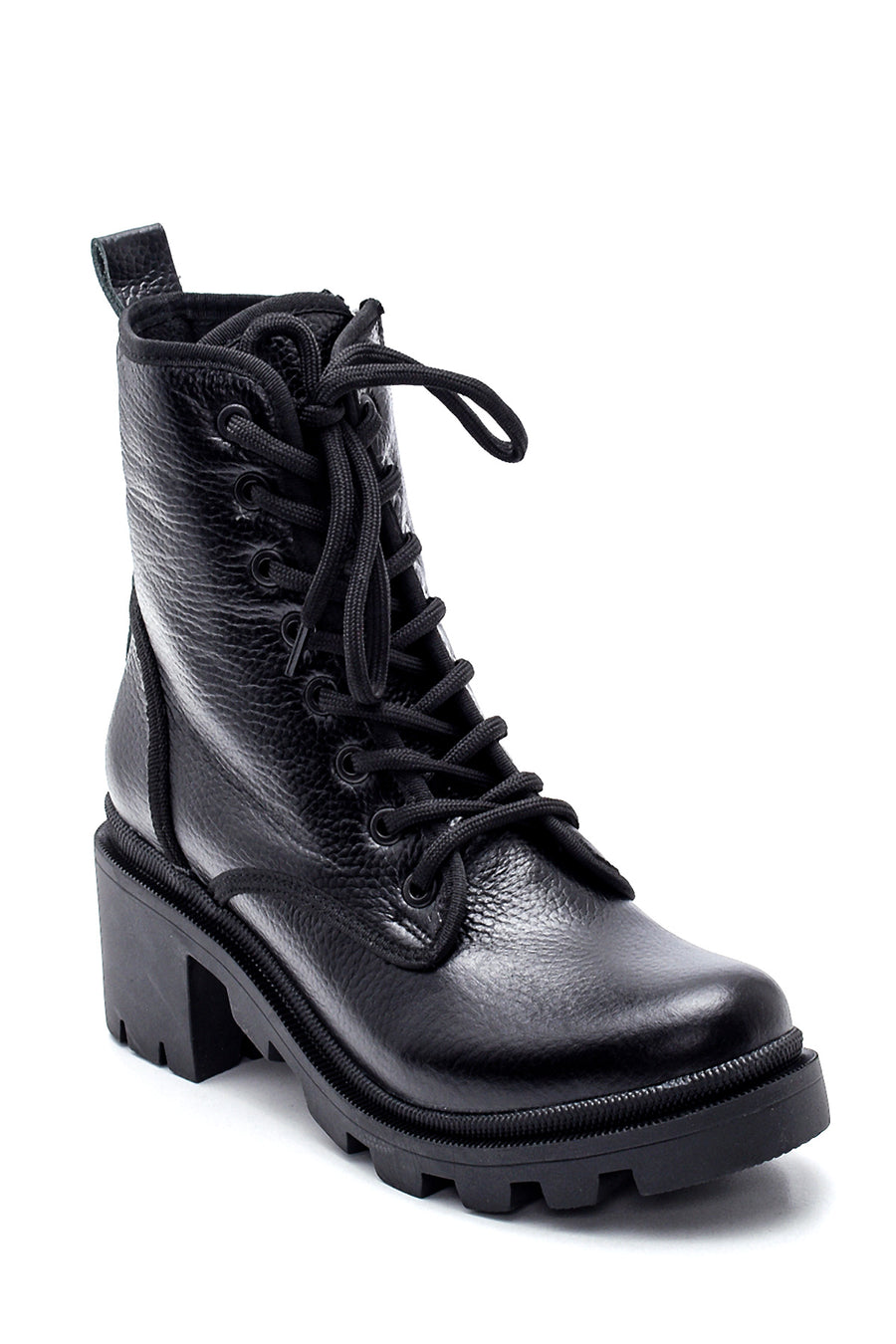 Women's Mid-Heel Leather Boots