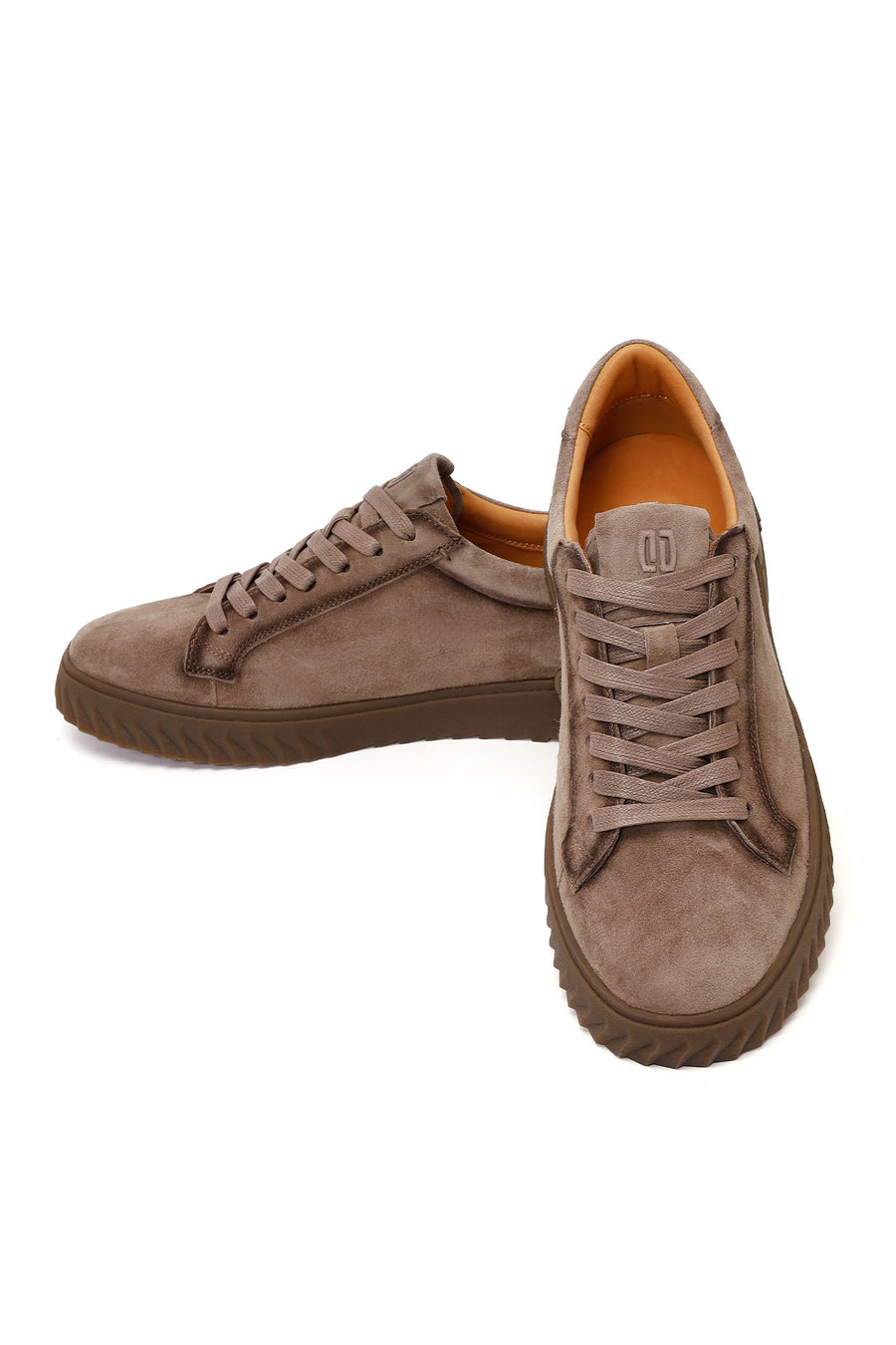 Erkek Vizon Bağcıklı Süet Deri Casual Sneaker