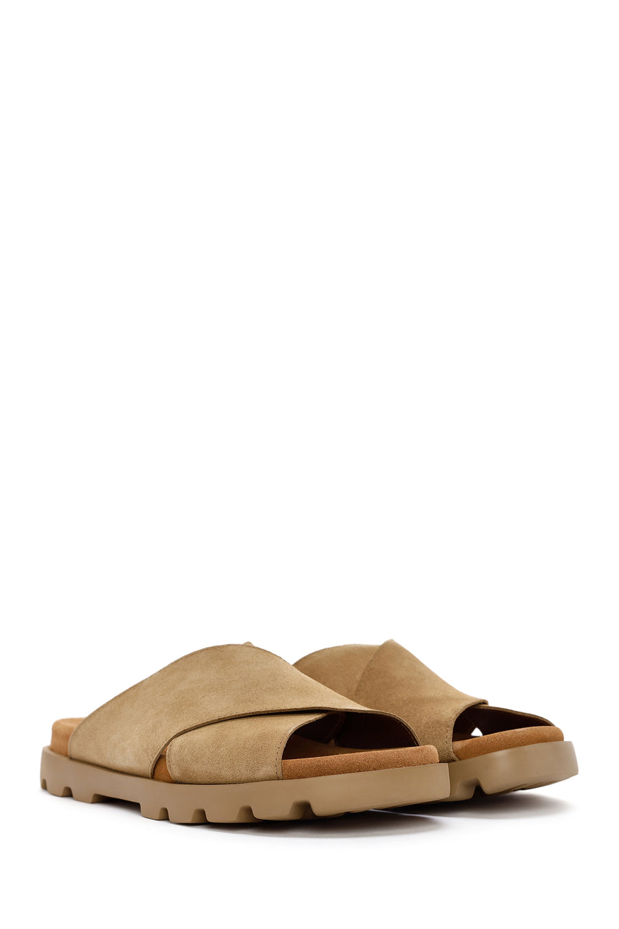 Camper Men's Brown Brutus Leather Slippers