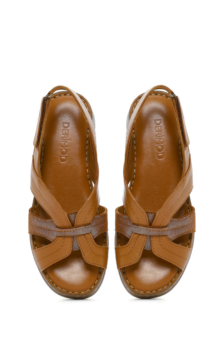 
Women's Tan Thick Sole Leather Comfort Sandal

