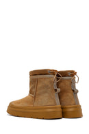 Women's Brown Thick Soled Suede Leather Teddy Boots | Derimod