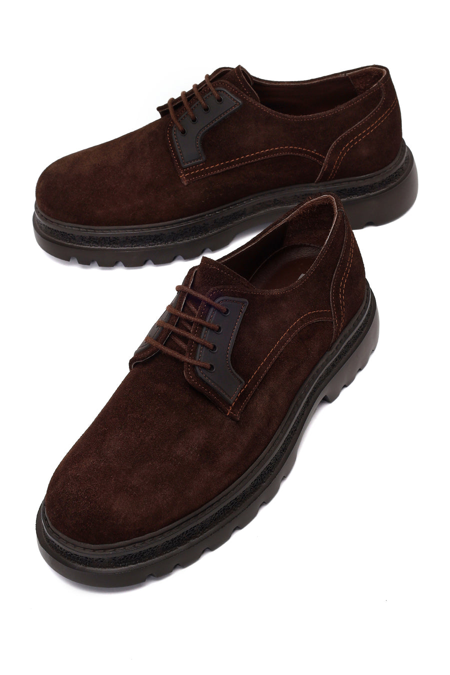 Male Brown Lace-up Suede Casual Shoes