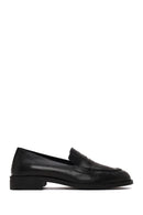 Woman Black Leather Loafer | Derimod