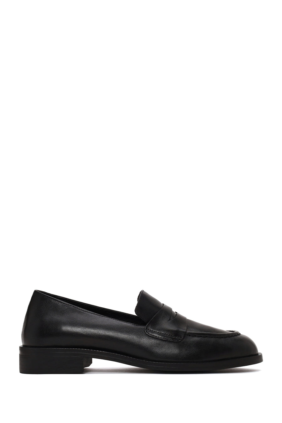 Woman Black Leather Loafer AF180020DV | Derimod