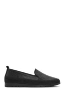 Kadın Siyah Simli Deri Konfor Loafer | Derimod