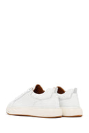 Men's White Lace-Up Thick-Soled Leather Sneakers | Derimod