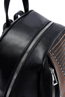 Women's Black Printed Backpack | Derimod