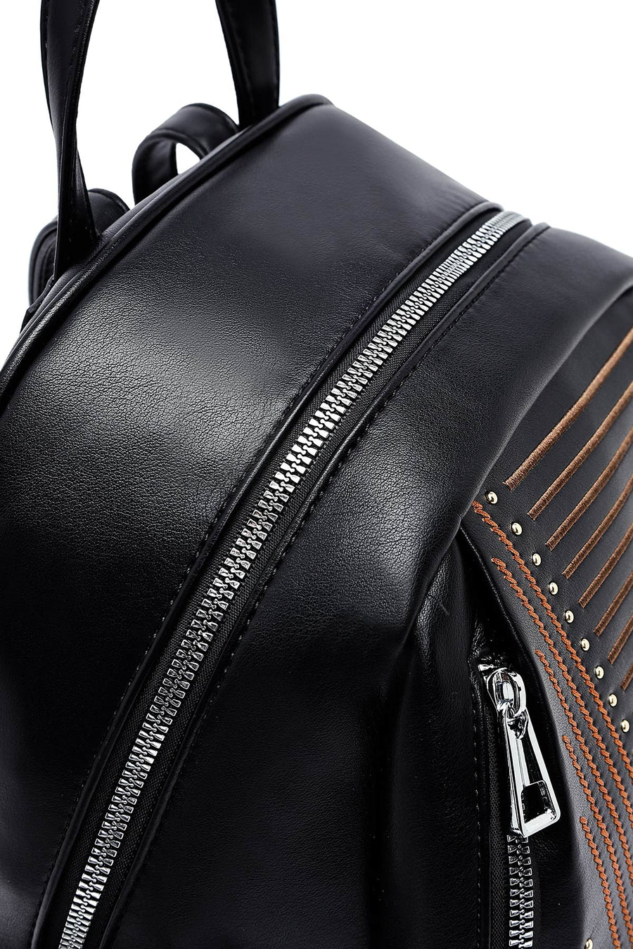 Women's Black Printed Backpack