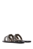Women's Black Stone Jelly Slippers | Derimod