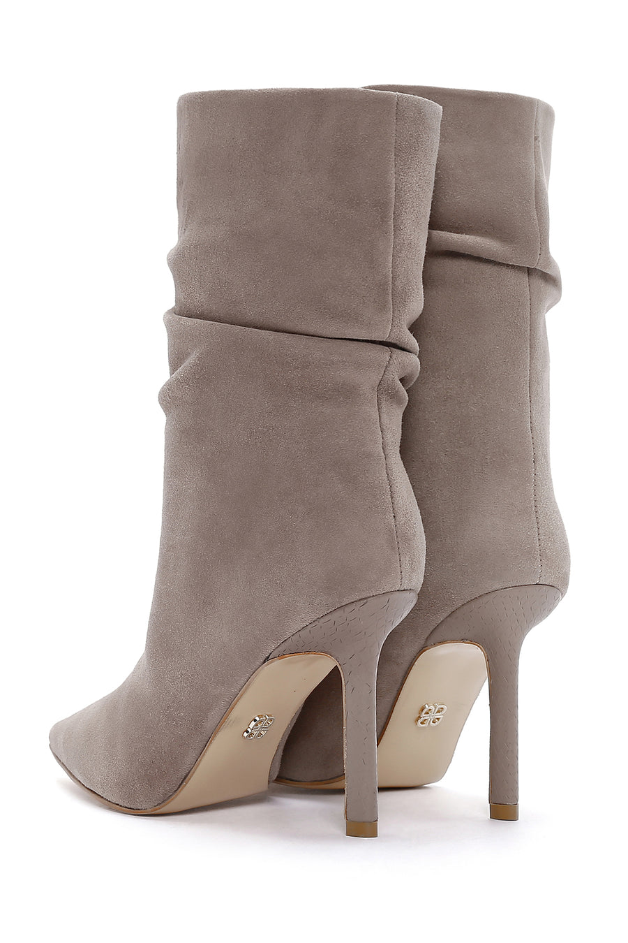 Women's Mink Thin Heeled Suede Leather Boots