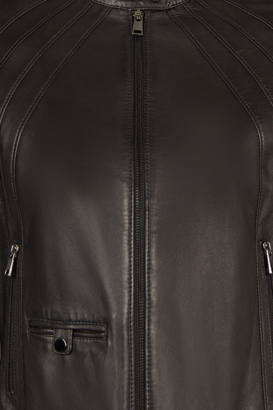 Victoria Woman Black Short Leather Jacket