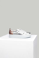 Star Detailed Silver Women's Leather Sneaker | Derimod