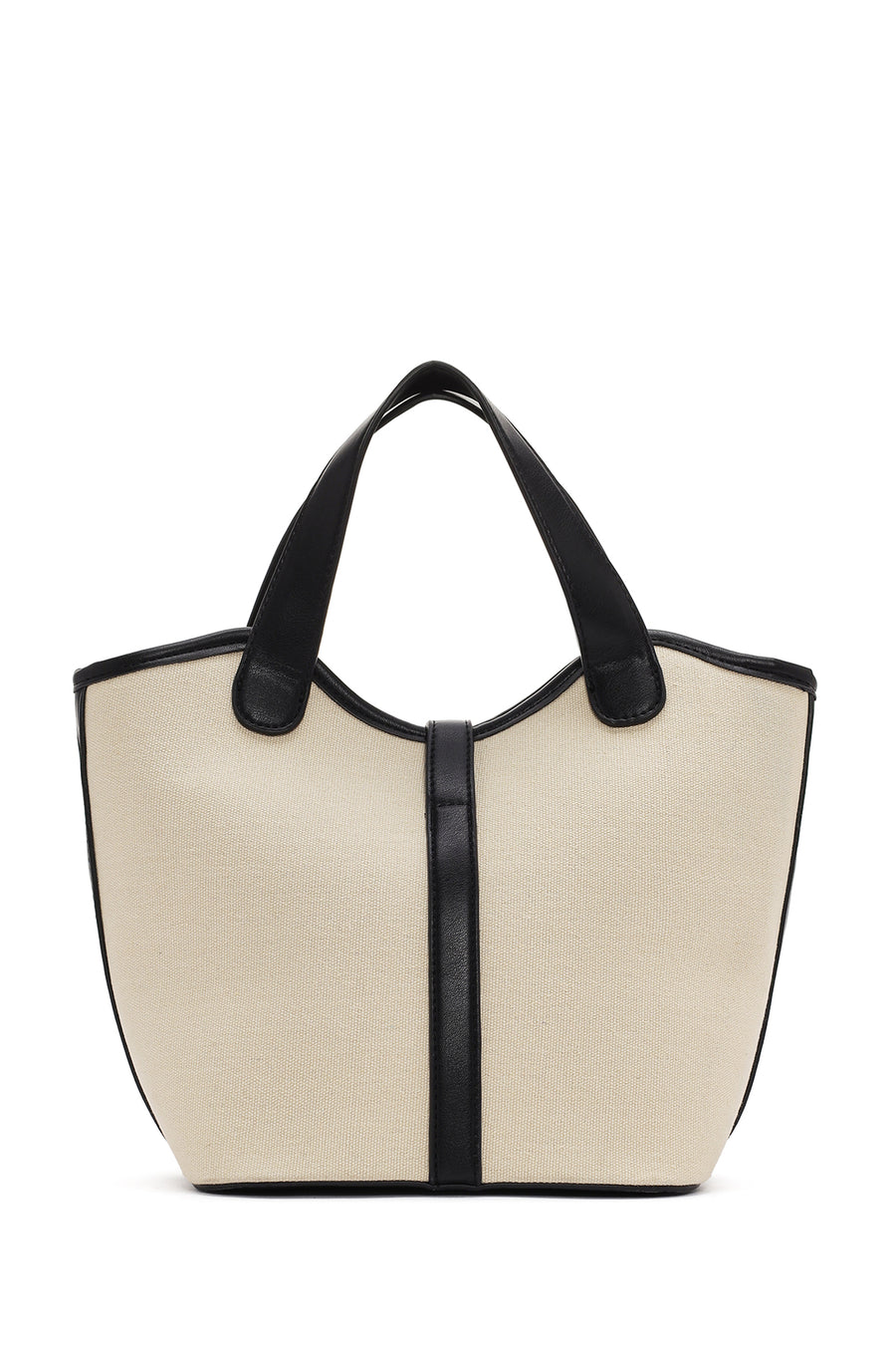 Women's Cream Long Strap Fabric Handbag