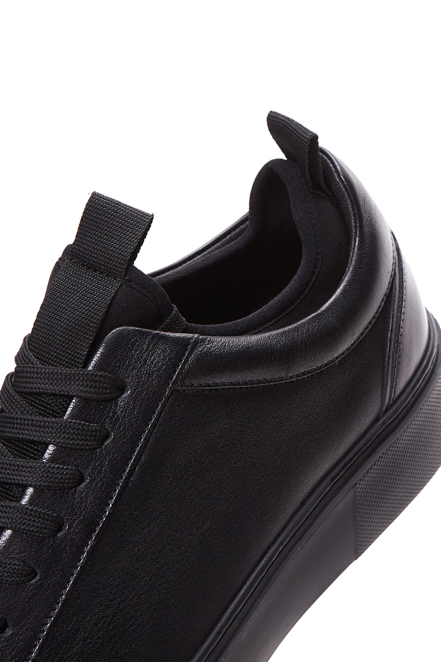 Male Black Lace-Up Leather Sneaker