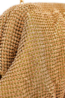 Women's Gold Long Chain Strap Stone Evening Clutch Bag | Derimod