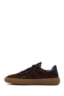 Women's Leopard Suede Leather Sneaker | Derimod