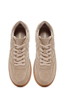 Kadın Camel Bağcıklı Süet Deri Sneaker | Derimod