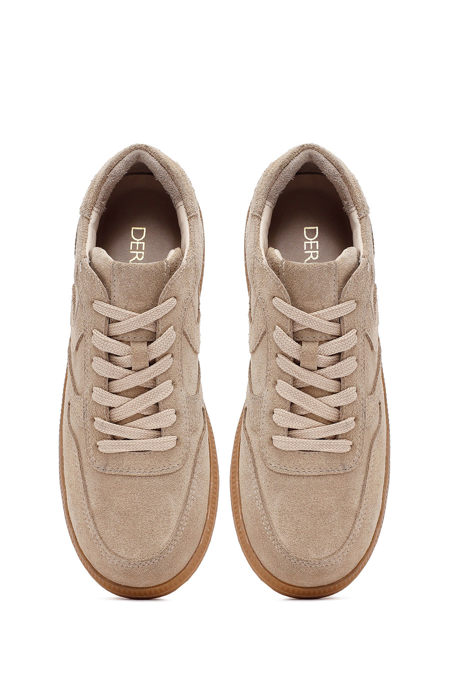 Kadın Camel Bağcıklı Süet Deri Sneaker