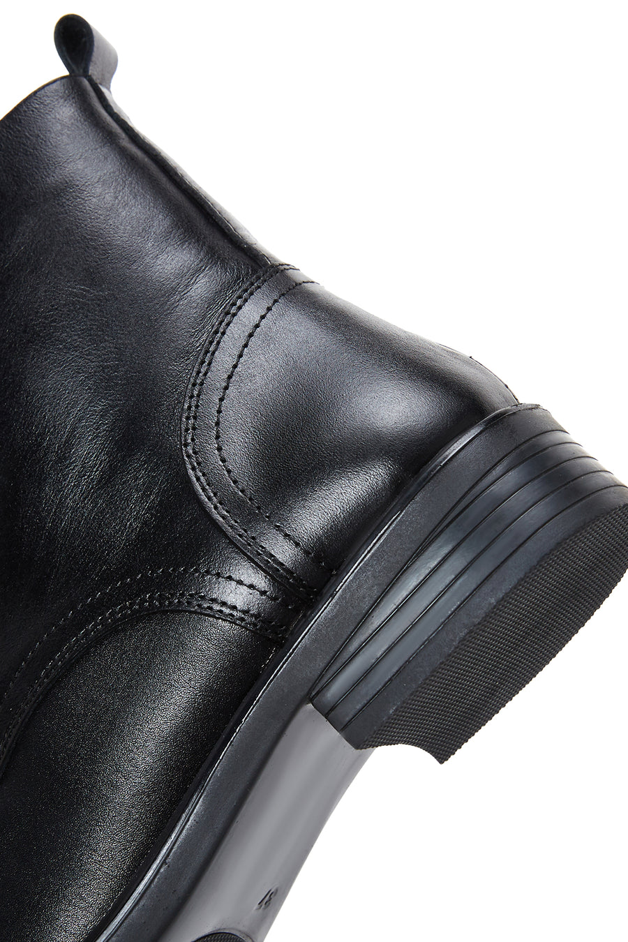 Women's Black Lace-Up Zipper Detailed Leather Combat Boots